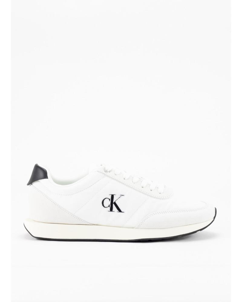 CALVIN KLEIN RETRO RUNNER ESS MIX MAT WEISSE SNEAKER BLANCO