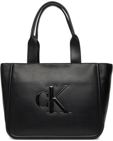 CALVIN KLEIN RAISED CK MEDIUM TOTE BAG BLACK NEGRO