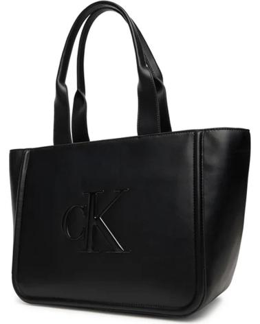 CALVIN KLEIN RAISED CK MEDIUM TOTE SCHWARZ NEGRO