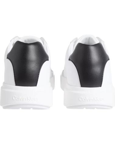 BASKETS CALVIN KLEIN CHUNKY CUPSOLE LACE-UP EN CUIR BLANC BLANCO
