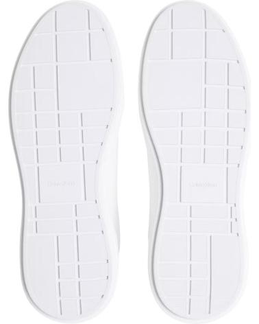 BASKETS CALVIN KLEIN CHUNKY CUPSOLE LACE-UP EN CUIR BLANC BLANCO