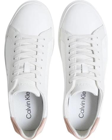 CALVIN KLEIN LOW PRO CUPS LTH MG WHITE SNEAKERS BLANCO