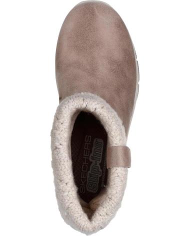 SKECHERS BOTINES PLANOS MUJER SLIP-INS RELAXED FIT TAUPE MARRóN