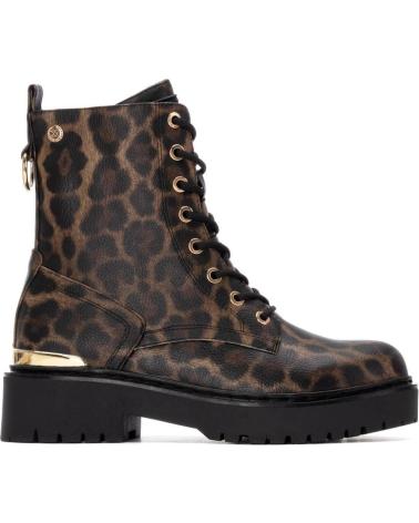 STIVALI BIKER XTI 144391 CON STAMPA LEOPARDATA NERA NEGRO