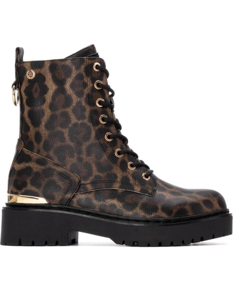 STIVALI BIKER XTI 144391 CON STAMPA LEOPARDATA NERA NEGRO