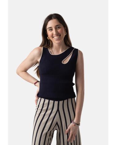 WHY NOT COLLECTION WNT COLLECTION W12506108 - TOP ASIMÉTRICO AZUL AZUL