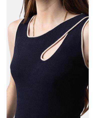 WHY NOT COLLECTION WNT COLLECTION W12506108 - TOP ASIMÉTRICO AZUL AZUL