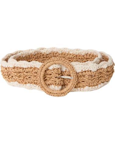 CEINTURE YERSE 42933105 EN RAPHIA AVEC DÉTAILS MACRAMÉ, COULEUR BEIGE BEIGE