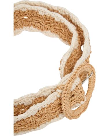 CEINTURE YERSE 42933105 EN RAPHIA AVEC DÉTAILS MACRAMÉ, COULEUR BEIGE BEIGE
