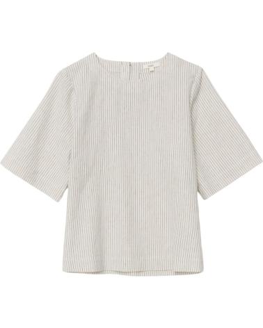 YERSE 42877202 ECRU SHORT-SLEEVE SHIRT WITH BACK SLIT CRUDO