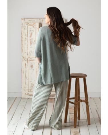 YERSE - 42839217 - PANTALONES CON BOLSILLOS DE POPELIN 100 ALGODON VERDE