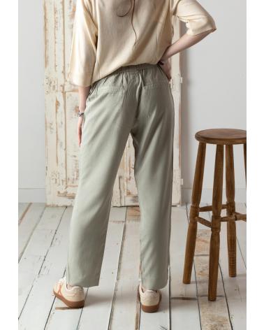 YERSE STRAIGHT TROUSERS WITH ZIP AND BUTTONS - REF. 42816017, GREEN VERDE