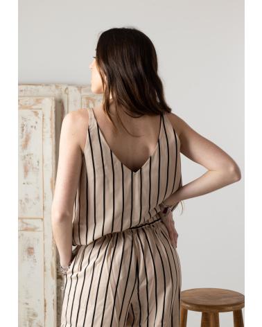 YERSE V-NECK STRAPPY TOP IN ECRU - MODEL 42812103 CRUDO