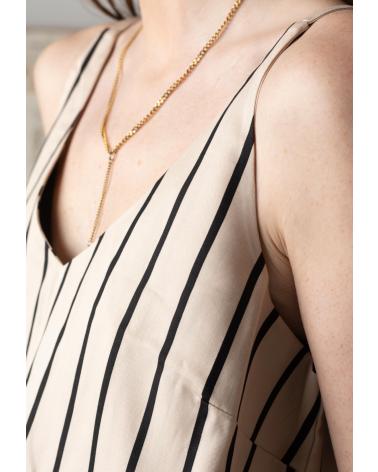 YERSE V-NECK STRAPPY TOP IN ECRU - MODEL 42812103 CRUDO