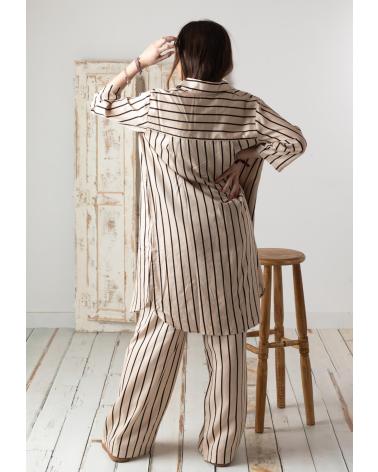 YERSE WIDE-LEG TROUSERS WITH POCKETS IN ECRU - MODEL 42811103 CRUDO
