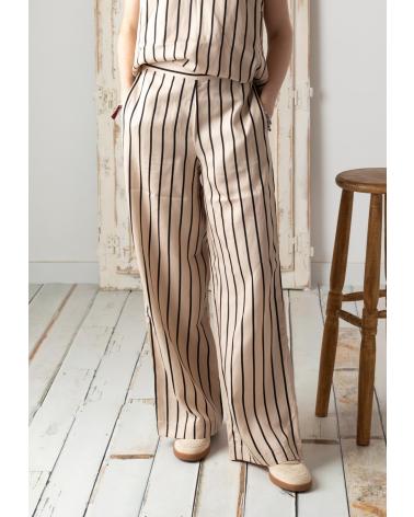 YERSE WIDE-LEG TROUSERS WITH POCKETS IN ECRU - MODEL 42811103 CRUDO