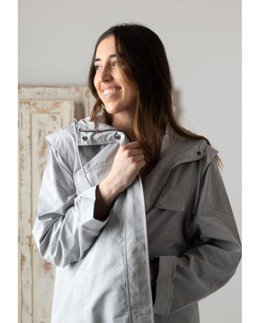 YERSE - 42601033 - PARKA REPELENTE AL AGUA CON CAPUCHA - MUJER GRIS