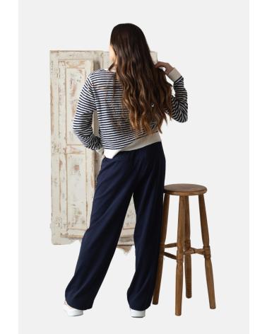 YERSE 42535255 STRIPED CARDIGAN IN BLUE AZUL