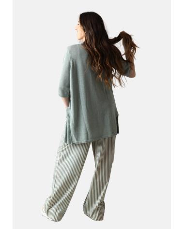 Startseite-YERSE---42524018---CARDIGAN-LARGO-DE-PUNTO-MEZCLA-DE-ALGODON-Y-LIN-VERDE