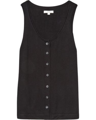 YERSE TOP CON BOTONES Y ESCOTE REDONDO NEGRO | MODELO 42510037 NEGRO