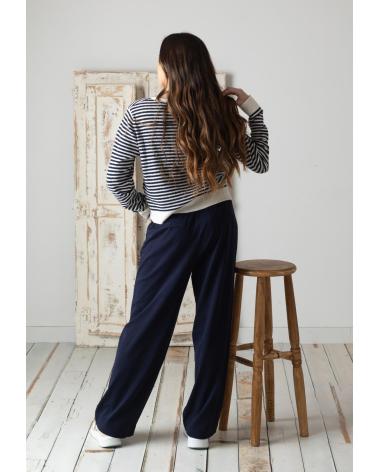 YERSE PANTALONES DE PUNTO DE ALGODÓN YERSE 42222055 PARA MUJER AZUL
