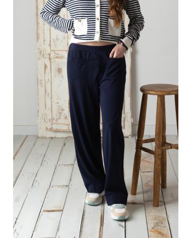 YERSE PANTALONES DE PUNTO DE ALGODÓN YERSE 42222055 PARA MUJER AZUL