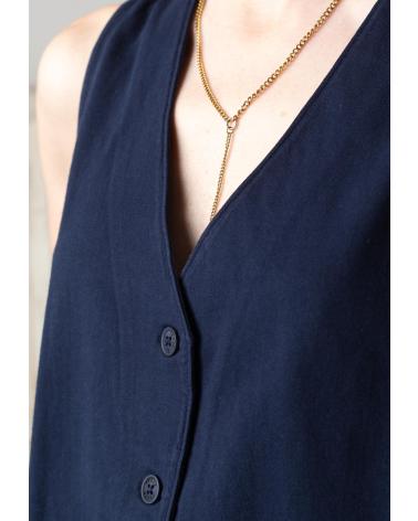 YERSE - 42220055 - CHALECO DE PUNTO DE ALGODON - MUJER AZUL