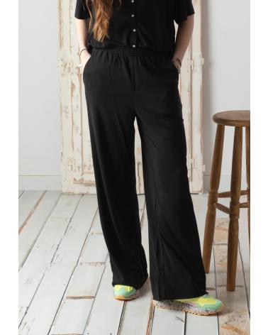 YERSE PANTALONES FLUIDOS DE PUNTO CON CINTURA ELÁSTICA NEGRO - REF. 42111037 NEGRO
