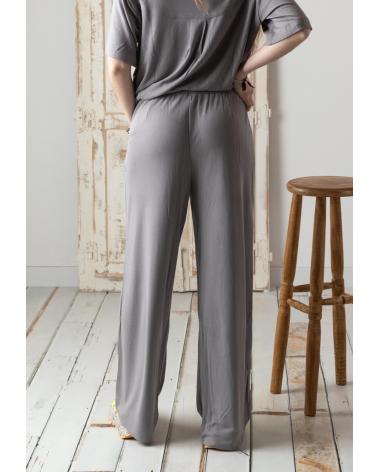 PANTALONES FLUIDOS DE PUNTO YERSE CON CINTURA ELÁSTICA - GRIS 42111007 GRIS