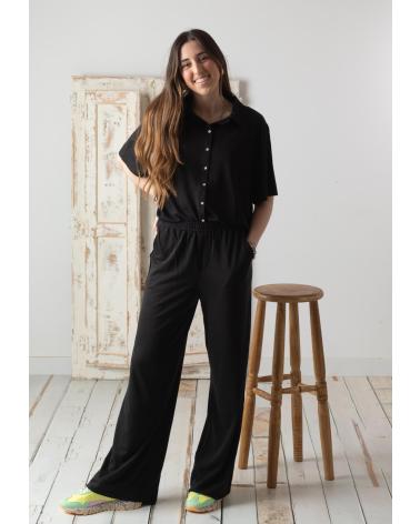 Início-YERSE---42110037---CAMISA-FLUIDA-DE-PUNTO---MUJER-NEGRO