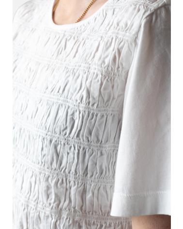 YERSE WHITE SHORT-SLEEVED T-SHIRT WITH FRONT GATHERS | MODEL 42036001 BLANCO