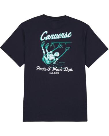 T-SHIRT CONVERSE SWINGING SKELETON 10027352-A01 NERA NEGRO