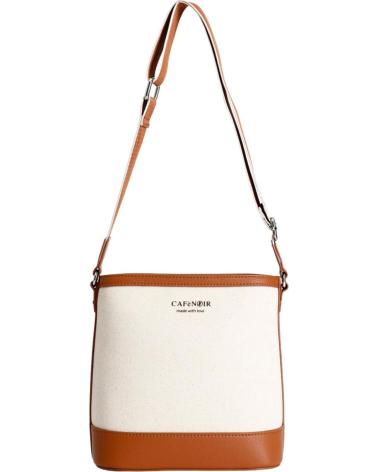 SAC EN TOILE CAFENOIR C3YD0804M007 AVEC BORDS CONTRASTÉS MARRON MARRóN