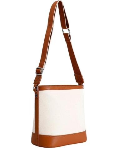 SAC EN TOILE CAFENOIR C3YD0804M007 AVEC BORDS CONTRASTÉS MARRON MARRóN