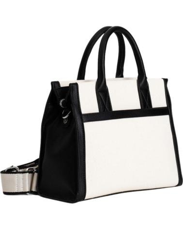 BORSA IN TELA CAFENOIR C3YD0803N001 CON PROFILI A CONTRASTO NERO NEGRO
