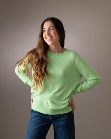 WHY NOT COLLECTION MAGLIONE GIROCOLLO W22412547 VERDE VERDE