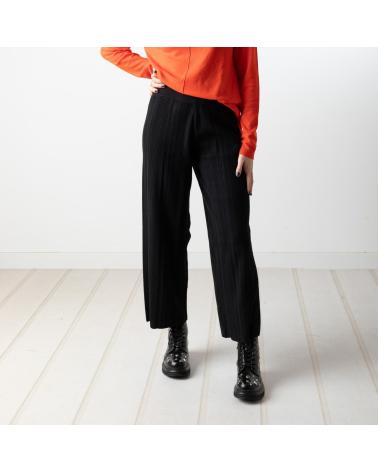 WHY NOT COLLECTION PANTALONE DRITTO IN MAGLIA W22408202 NERO NEGRO