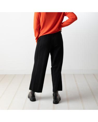 WHY NOT COLLECTION PANTALONE DRITTO IN MAGLIA W22408202 NERO NEGRO