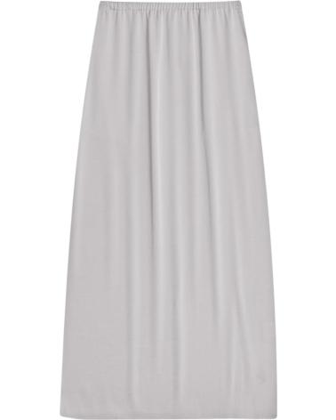 YERSE 41829007 - GONNA MIDI SATINATA BIANCA CON VITA ELASTICA E TASCHE BLANCO