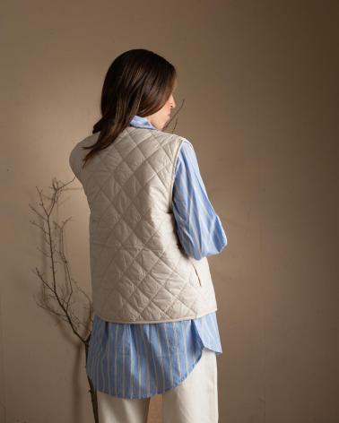 YERSE 41629003 - GILET MATELASSÉ 'WATER REPELLENT' COULEUR NATURELLE NATURAL