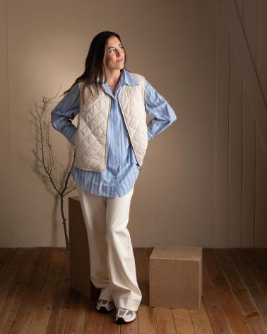 YERSE 41629003 - GILET MATELASSÉ 'WATER REPELLENT' COULEUR NATURELLE NATURAL