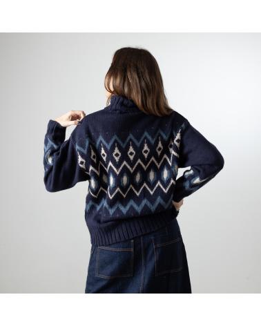 Inizio-YERSE---41550355---JERSEY-JACQUARD-DE-CUELLO-ALTO-CON-LANA-Y-ALPAC-AZUL