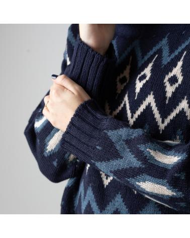 Inizio-YERSE---41550355---JERSEY-JACQUARD-DE-CUELLO-ALTO-CON-LANA-Y-ALPAC-AZUL