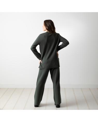 YERSE PANTALONES FLUIDOS YERSE DE PUNTO CON CINTURA ELÁSTICA - MODELO 41506025 VERDE