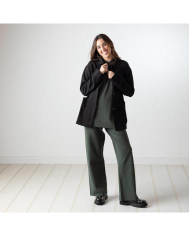 YERSE PANTALONES FLUIDOS YERSE DE PUNTO CON CINTURA ELÁSTICA - MODELO 41506025 VERDE