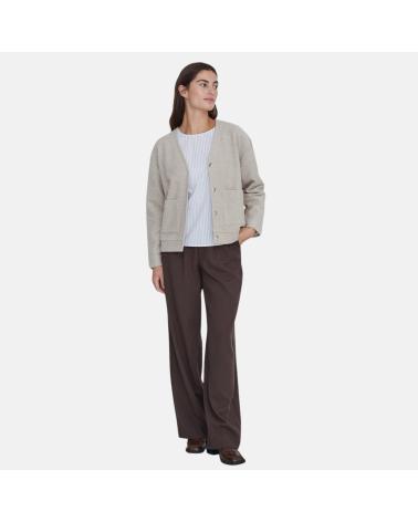 YERSE CARDIGAN IN PILE BOUCLÉ CON LANA BEIGE - RIF. 41480004 BEIGE