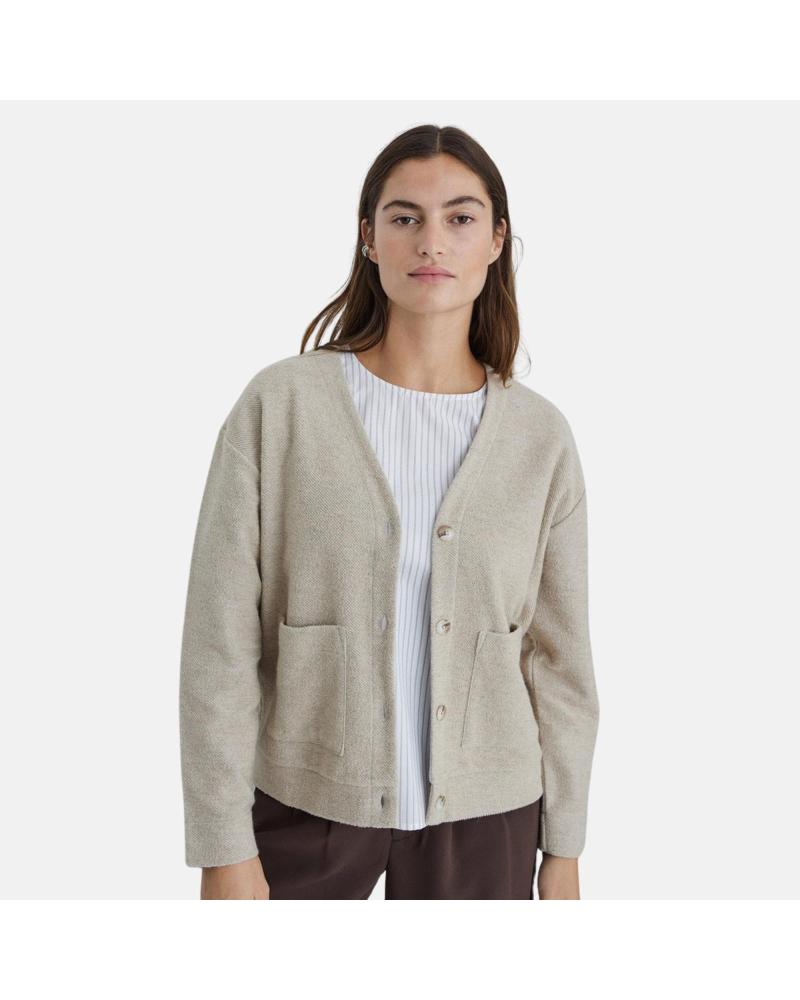 YERSE CARDIGAN IN PILE BOUCLÉ CON LANA BEIGE - RIF. 41480004 BEIGE
