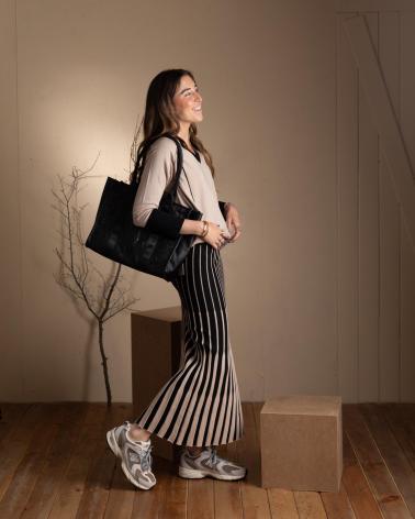 GONNA LUNGA INTARSIA WHY NOT COLLECTION W22406402 NERA NEGRO