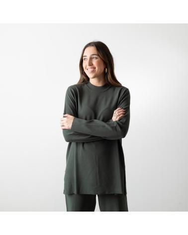 YERSE - 41575025 - JERSEY ANCHO DE PUNTO - MUJER VERDE
