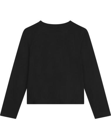 DKNY T-SHIRT MANICHE LUNGHE NERA IN COTONE PER RAGAZZA D6203709B NEGRO